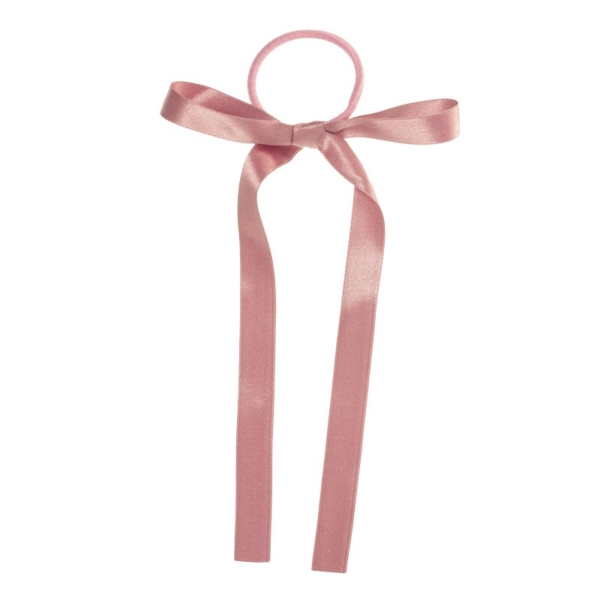 Stążka gumka do włosów kokardka Antique Pink