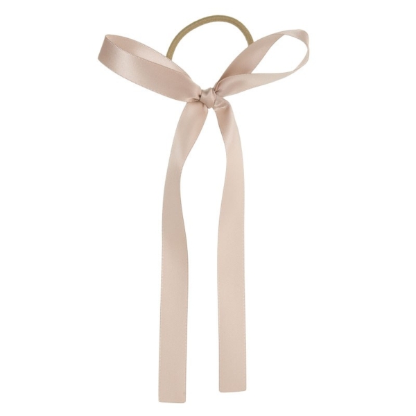 Stążka gumka do włosów kokardka Antique Pink