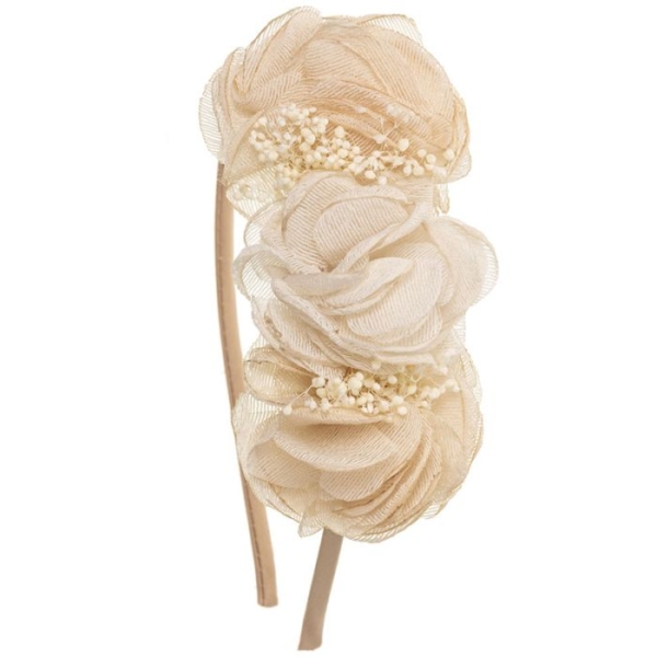 Opaska Siena Flores Róża Peony Tulle